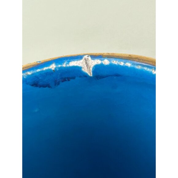 Vintage Tanaka Blue & Purple Iridescent Ceramic Pottery Vase Shiny READ - Picture 10 of 14